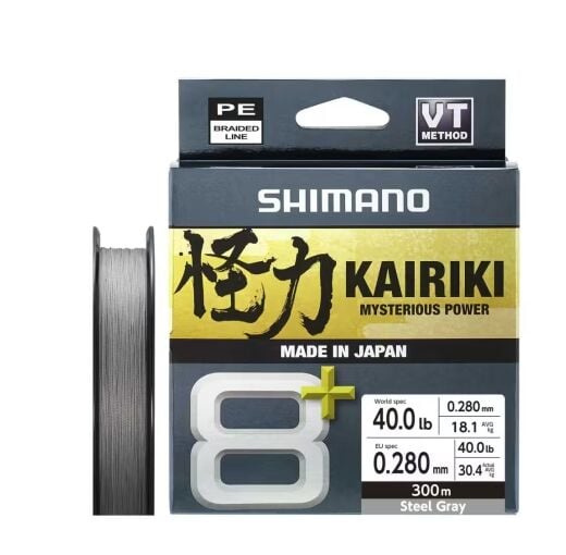 Shimano Örgü Misina Kairiki 8+ 300m 0.16mm. 9.8kg. Grey