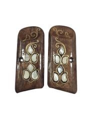 Browning FN Model 1922 Uyumlu Uzun Belçika Sedef Kakma Özel Seri Lazer Kesim Ahşap Kabze Mod13