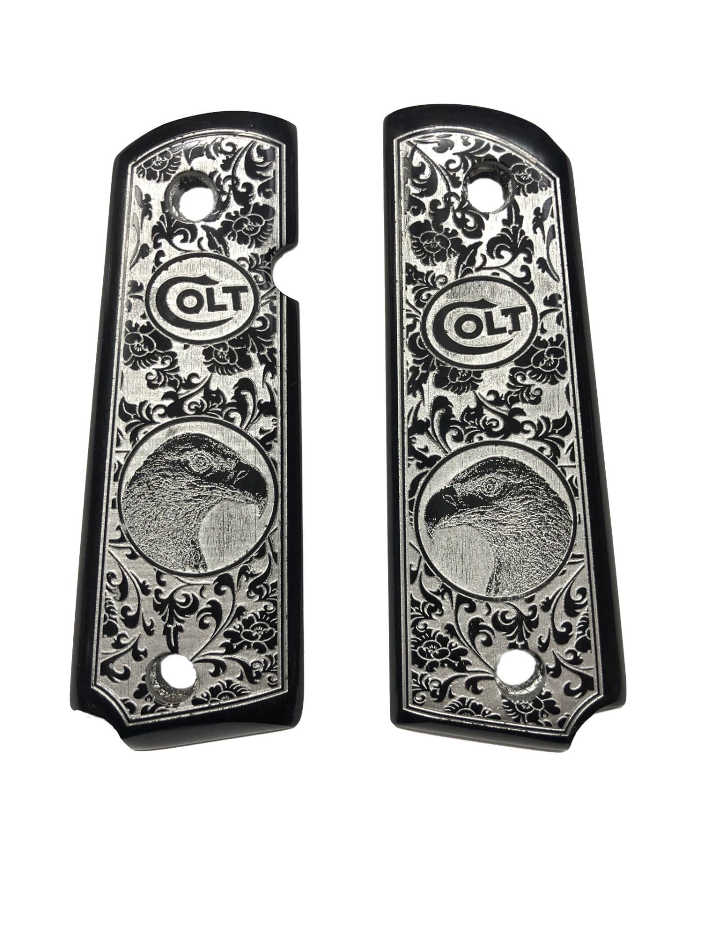 Colt 1911 Uyumlu Kartal Model Özel Desen Siyah Sedef Kabze Mod45