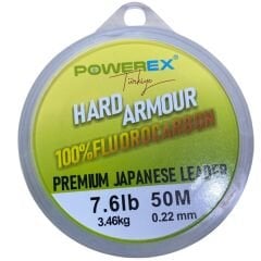 Powerex Hard Armour 0.22 mm. 3.46 kg. %100 Fluorocarbon 50 M Clear Leader Misina