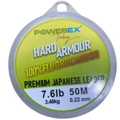 Powerex Hard Armour 0.22 mm. 3.46 kg. %100 Fluorocarbon 50 M Clear Leader Misina