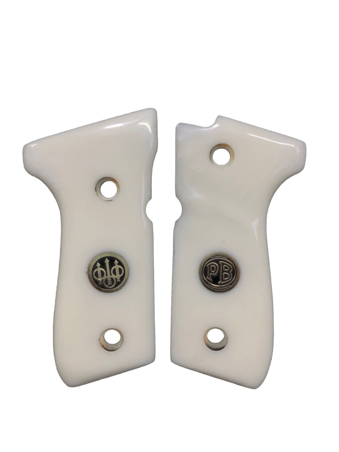 Beretta F92, 92A1, 92G, 92FS, 96, 96A1, M9, M9A1 Uyumlu Metal Özel Seri Krem Sedef Kabze Mod19