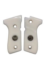 Beretta F92, 92A1, 92G, 92FS, 96, 96A1, M9, M9A1 Uyumlu Metal Özel Seri Krem Sedef Kabze Mod19
