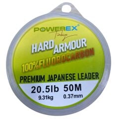 Powerex Hard Armour 0.37 mm. 9.31 kg. %100 Fluorocarbon 50 M Clear Leader Misina