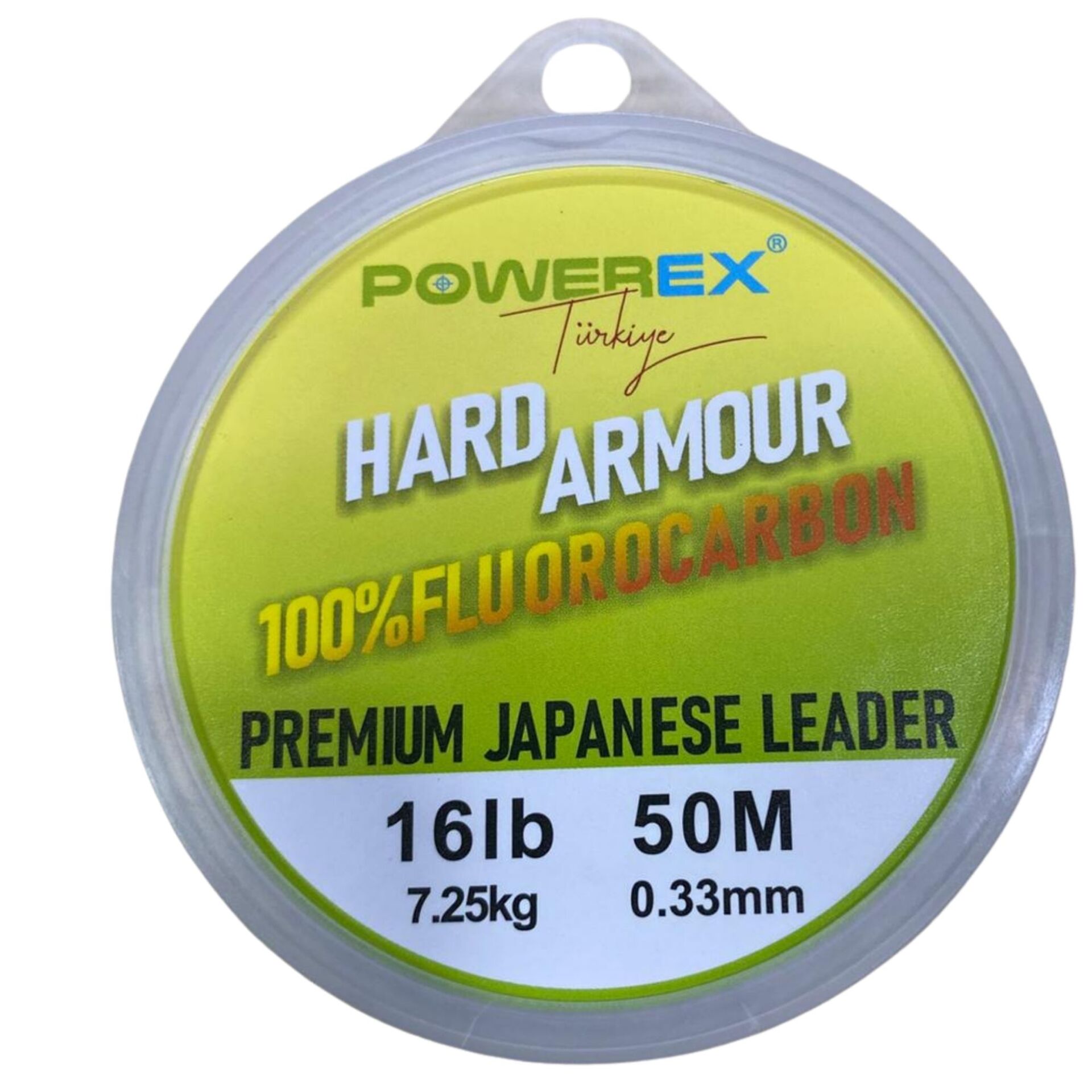 Powerex Hard Armour 0.33 mm. 7.25 kg. %100 Fluorocarbon 50 M Clear Leader Misina