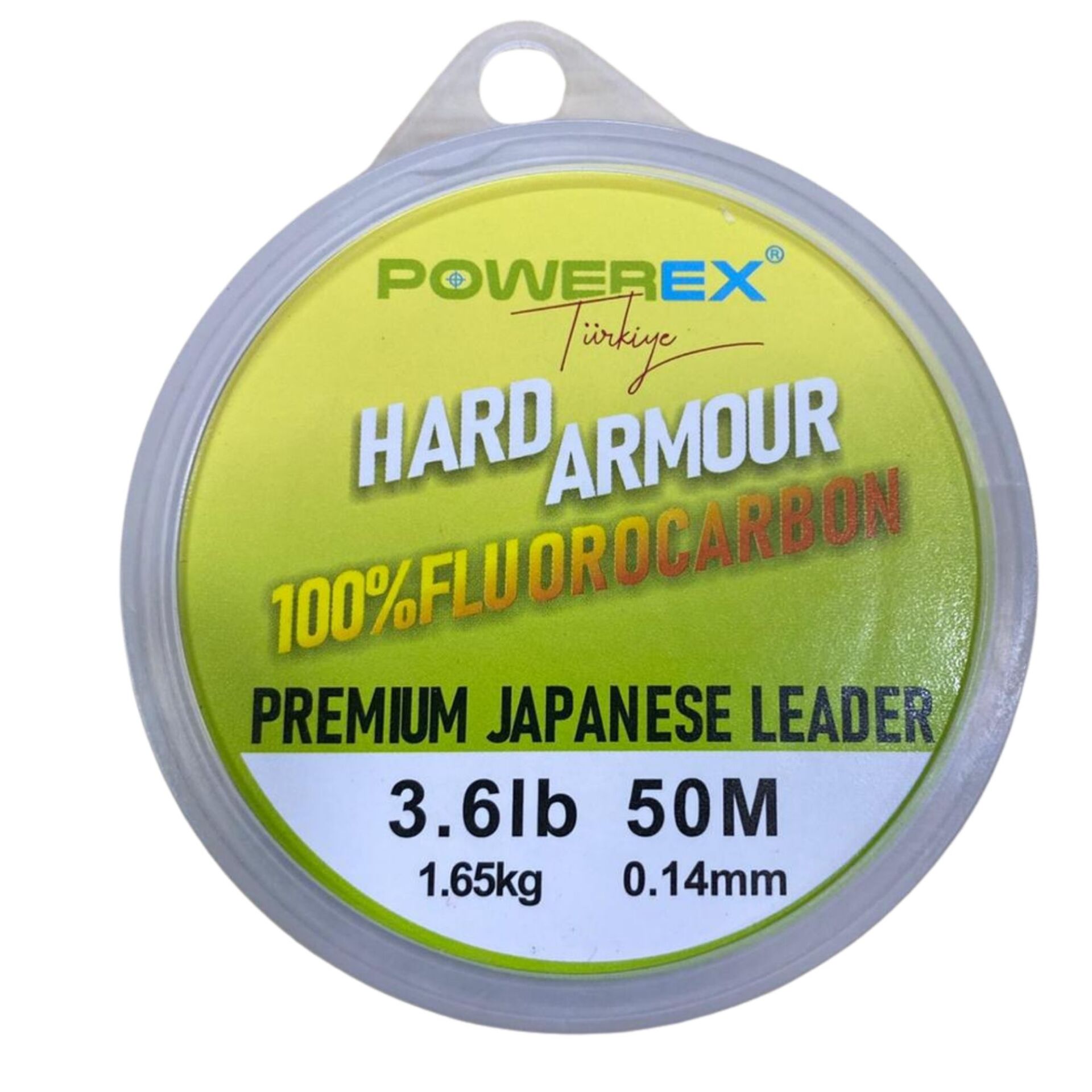 Powerex Hard Armour 0.14 mm. 1.65 kg. %100 Fluorocarbon 50 M Clear Leader Misina