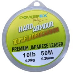 Powerex Hard Armour 0.26 mm. 4.58 kg. %100 Fluorocarbon 50 M Clear Leader Misina