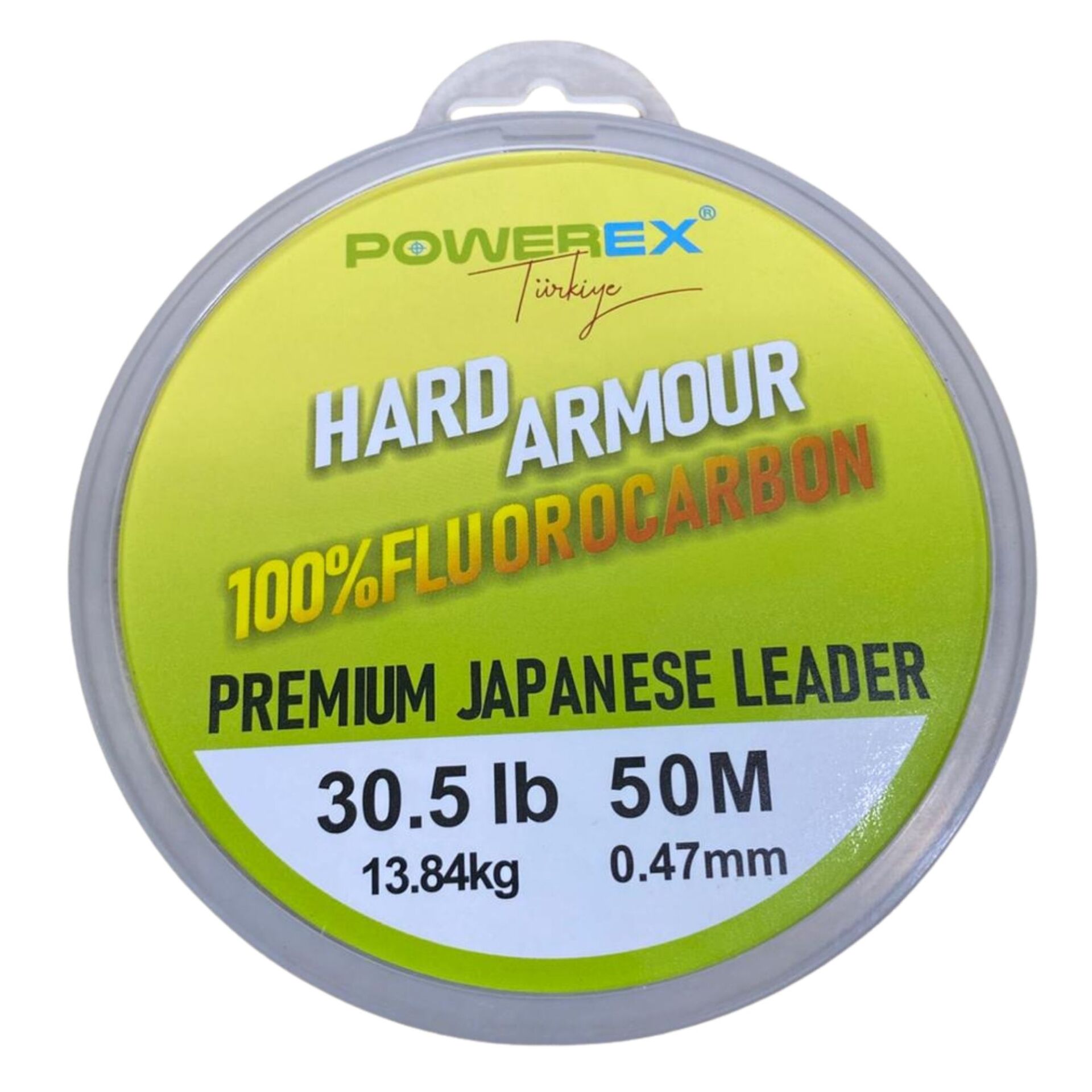 Powerex Hard Armour 0.47 mm. 13.84 kg. %100 Fluorocarbon 50 M Clear Leader Misina