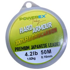 Powerex Hard Armour 0.16 mm. 1.92 kg. %100 Fluorocarbon 50 M Clear Leader Misina