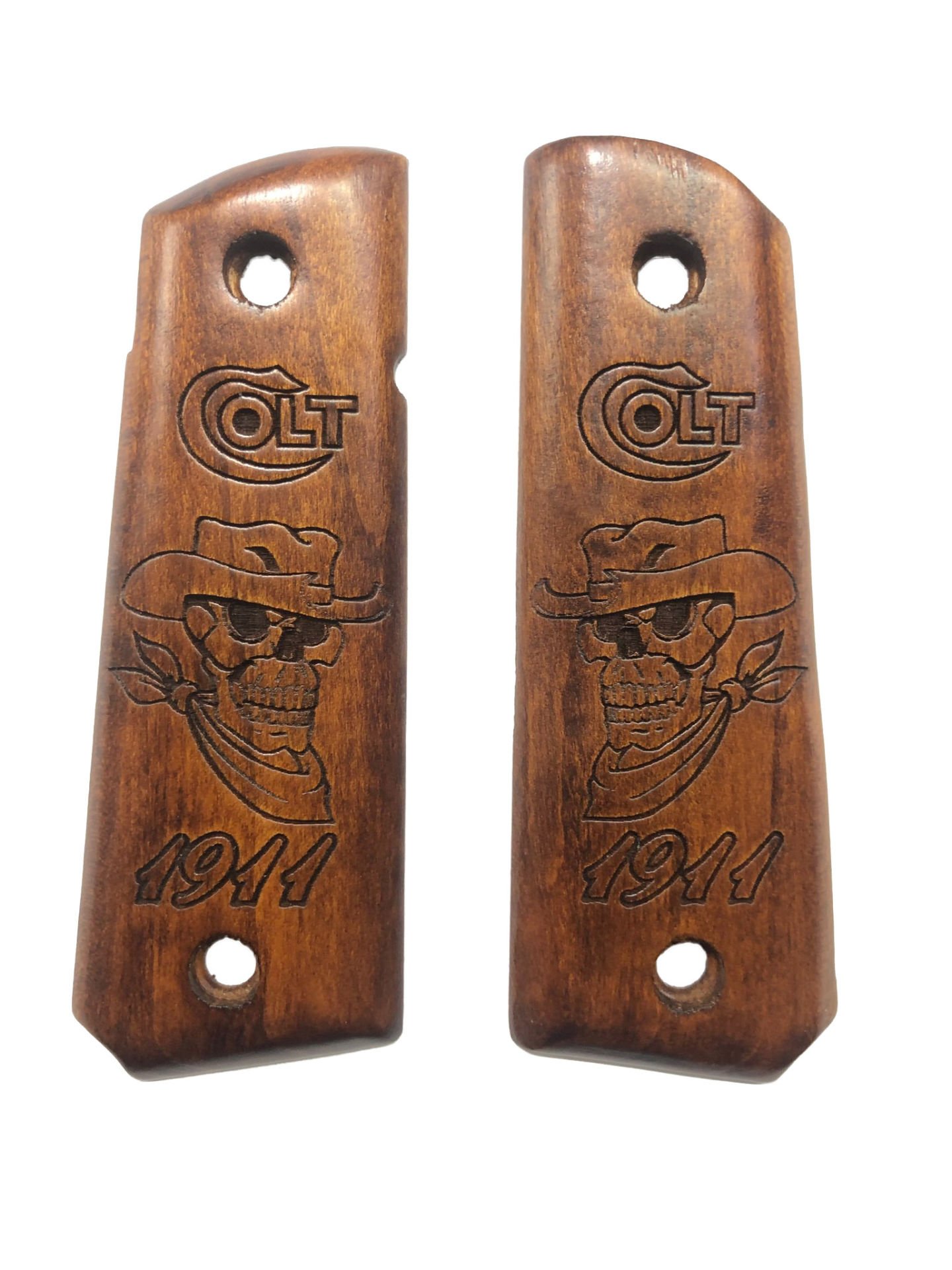 Colt 1911 Uyumlu Kovboy Model Özel Seri Lazer Kesim Ahşap Kabze Mod39