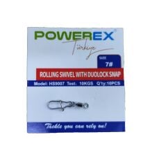 Powerex HS9007 7 No. Kilitli Klipsli Fırdöndü 10lu Paket