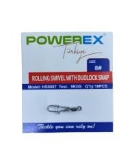 Powerex HS9007 8 No. Kilitli Klipsli Fırdöndü 10lu Paket