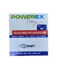 Powerex HS9007 8 No. Kilitli Klipsli Fırdöndü 10lu Paket