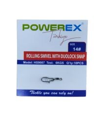 Powerex HS9007 14 No. Kilitli Klipsli Fırdöndü 10lu Paket