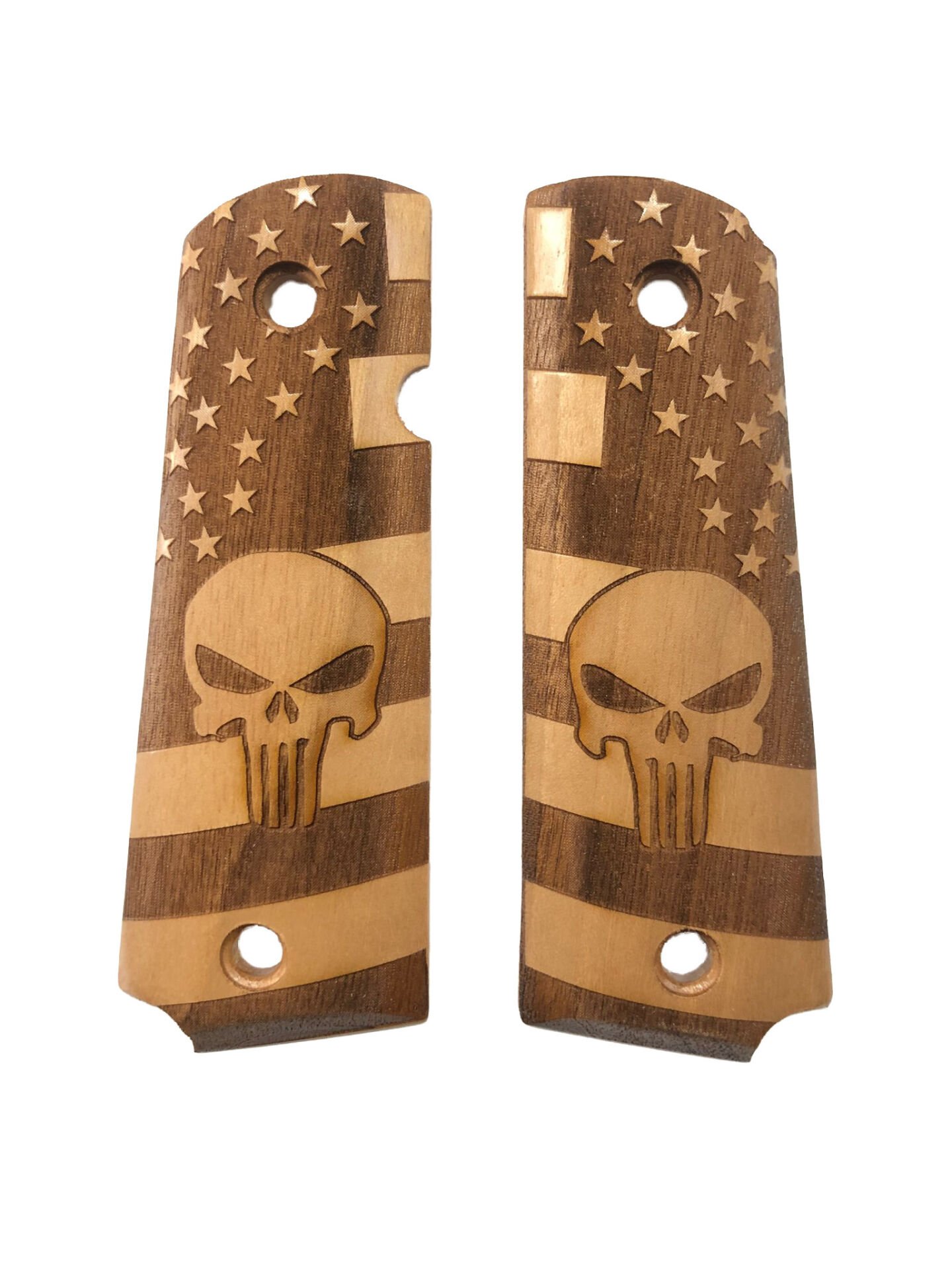 Colt 1911 Uyumlu Özel Seri Lazer Kesim Ahşap Yeni Tasarım Kabze Mod33 Şaftol Boyama