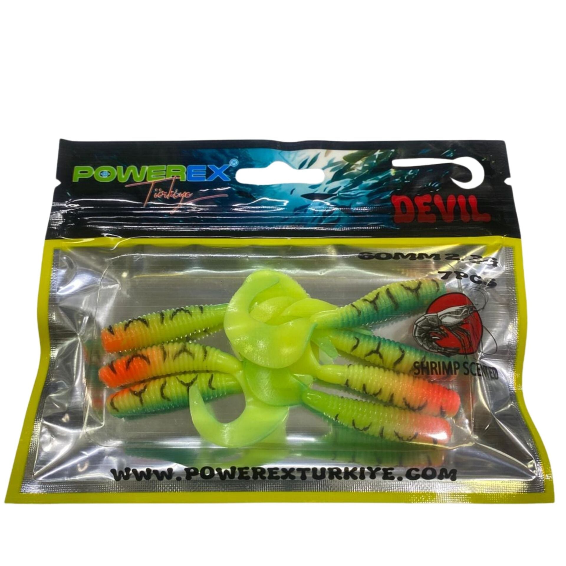 Powerex Devil Kurt 60mm 2.3gr Karides Kokulu 7li Paket Suni Yem 8308
