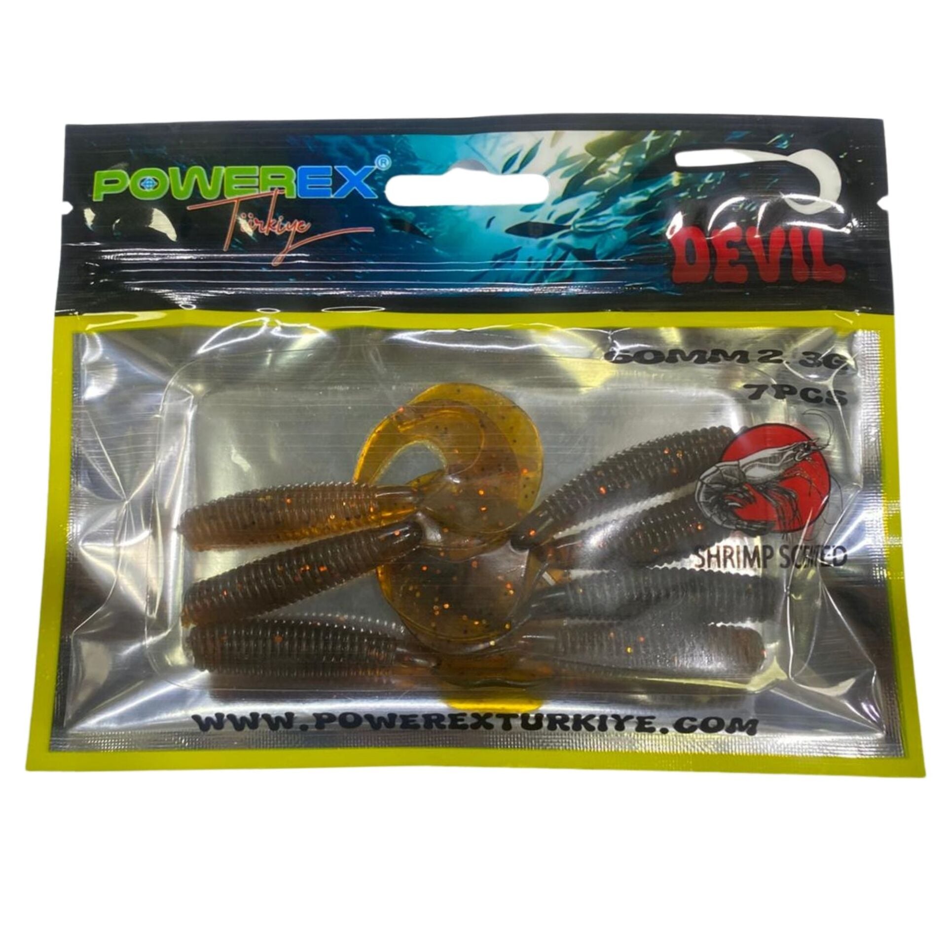 Powerex Devil Kurt 60mm 2.3gr Karides Kokulu 7li Paket Suni Yem 8307
