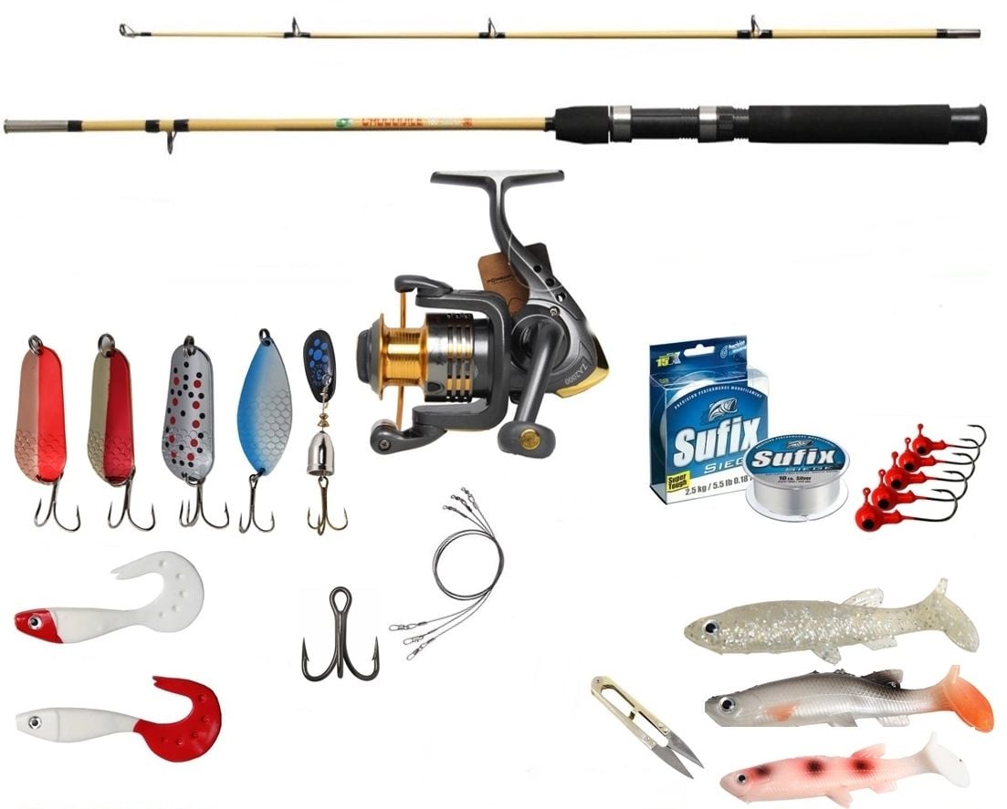 Turna,Perch,Sudak Spinator Crocodile Spin Kamış Makina Olta Seti