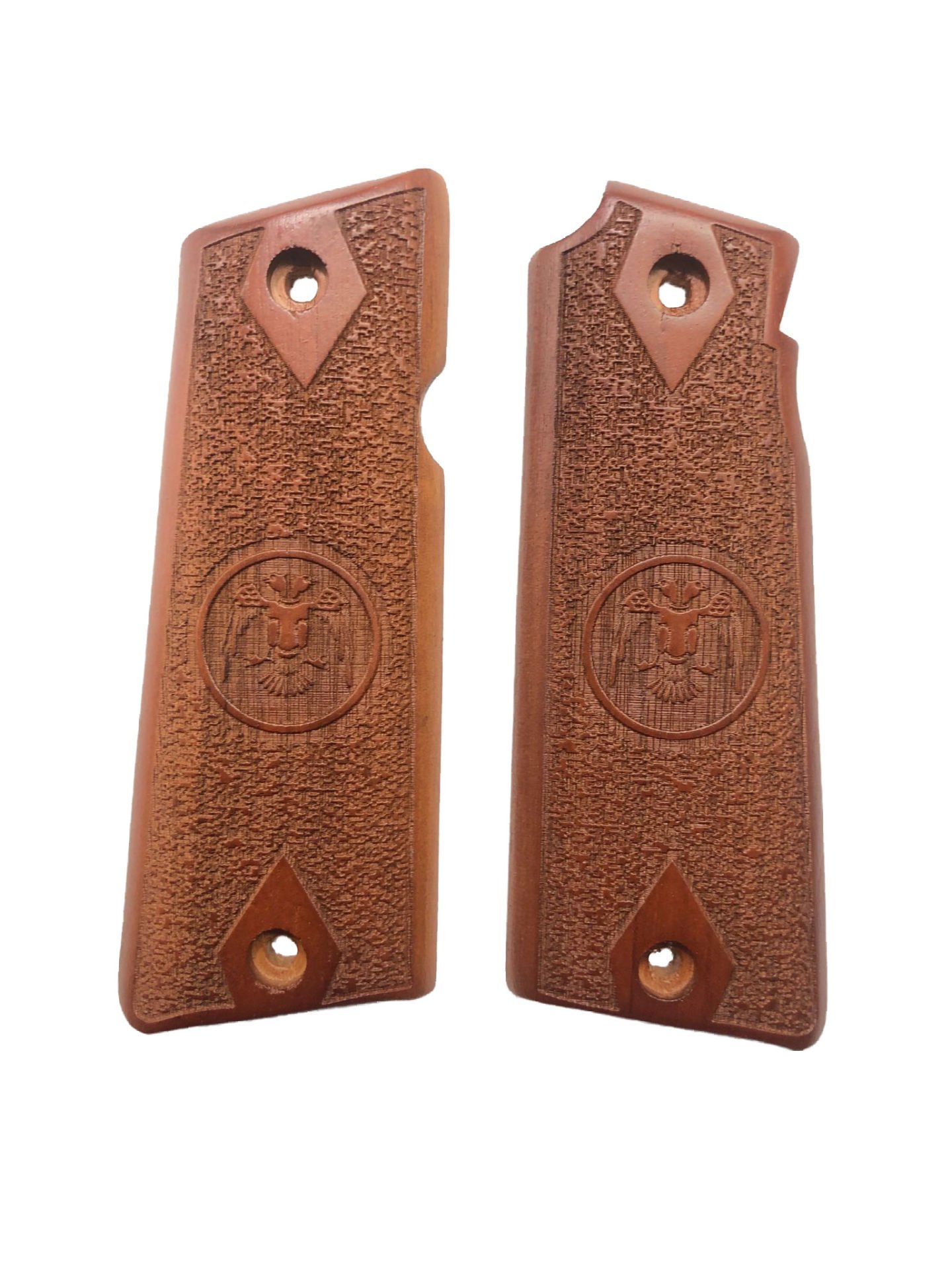 Star Model B Süper 9mm. Uyumlu Çiftbaşlı Kartal Model Özel Seri Lazer Kesim Ahşap Kabze Mod1