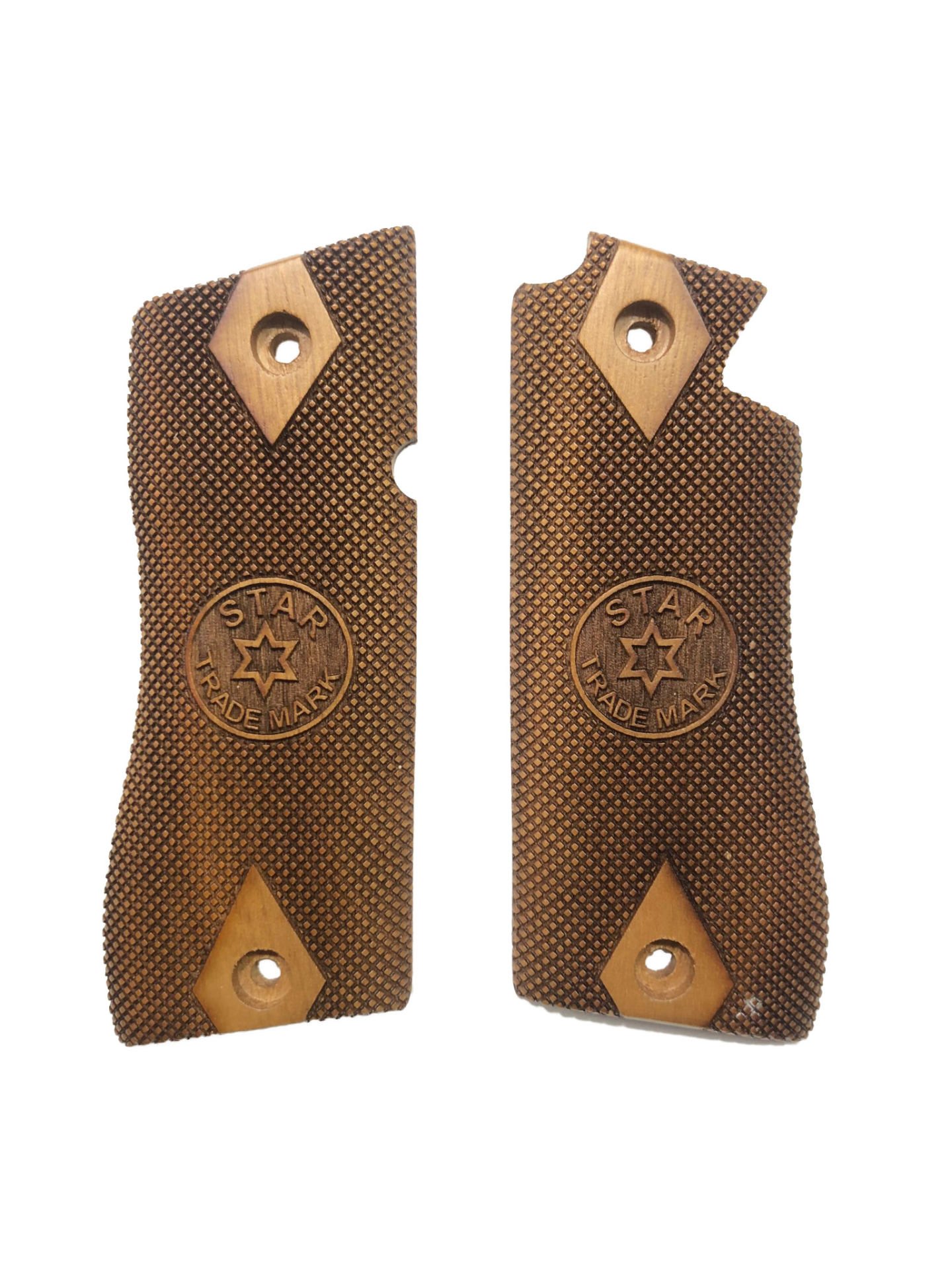 Star Kesik (Cut Star) 9mm. Uyumlu Özel Seri Lazer Kesim Ahşap Kabze Mod2