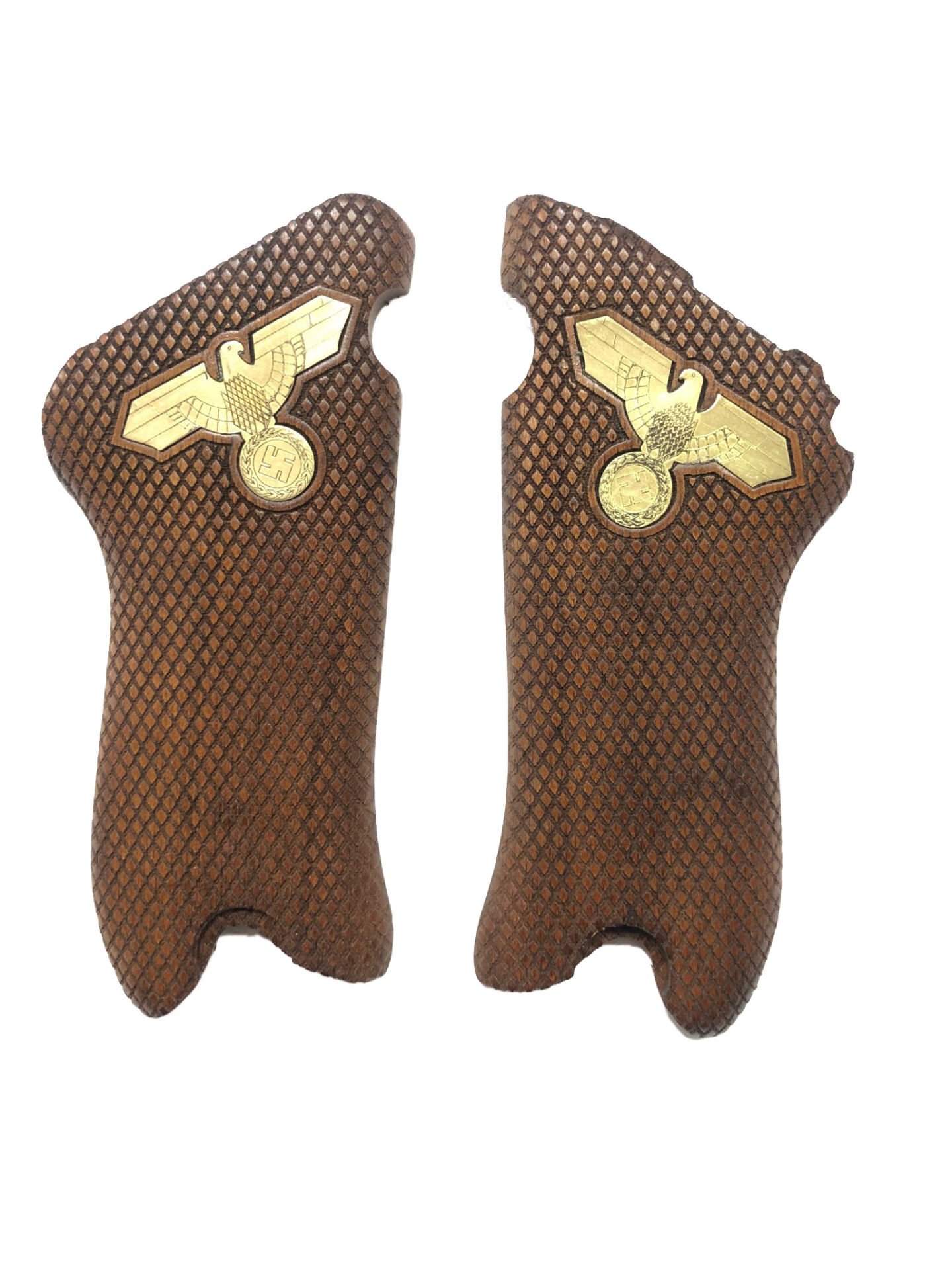 Luger P08 Uyumlu Makaralı Parabellum Özel Seri Metal Kartal Swastika Lazer Kesim Ahşap Kabze Mod12