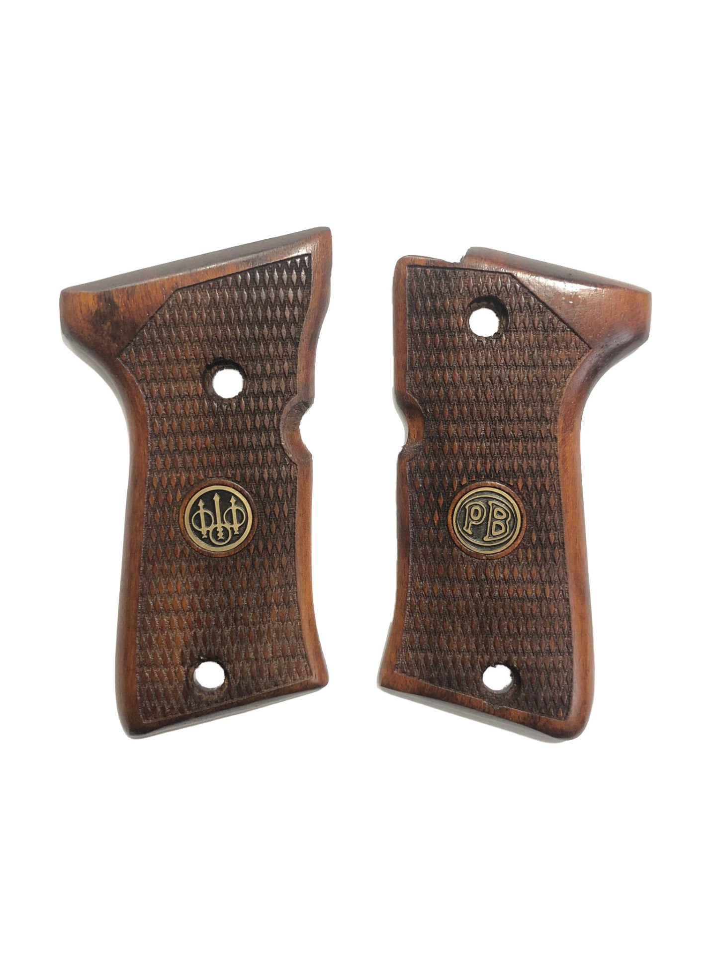 Beretta 92FS Compact Uyumlu Metal Özel Seri Lazer Kesim Ahşap Kabze Mod2