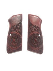 Belçika Browning Hp 14 Uyumlu Özel Seri Lazer Kesim Kızıl Ahşap Kabze Mod51