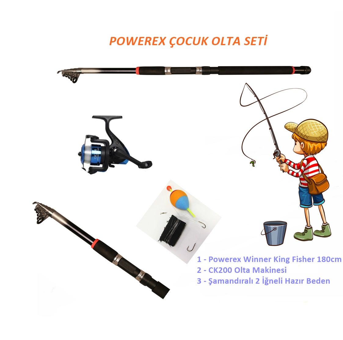 Junior 180 Kamış Makina Olta Seti