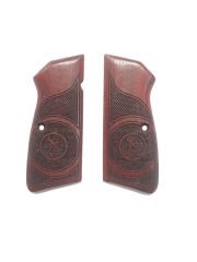 Belçika Browning Hp 14 Uyumlu Özel Seri Lazer Kesim Kızıl Ahşap Kabze Mod50