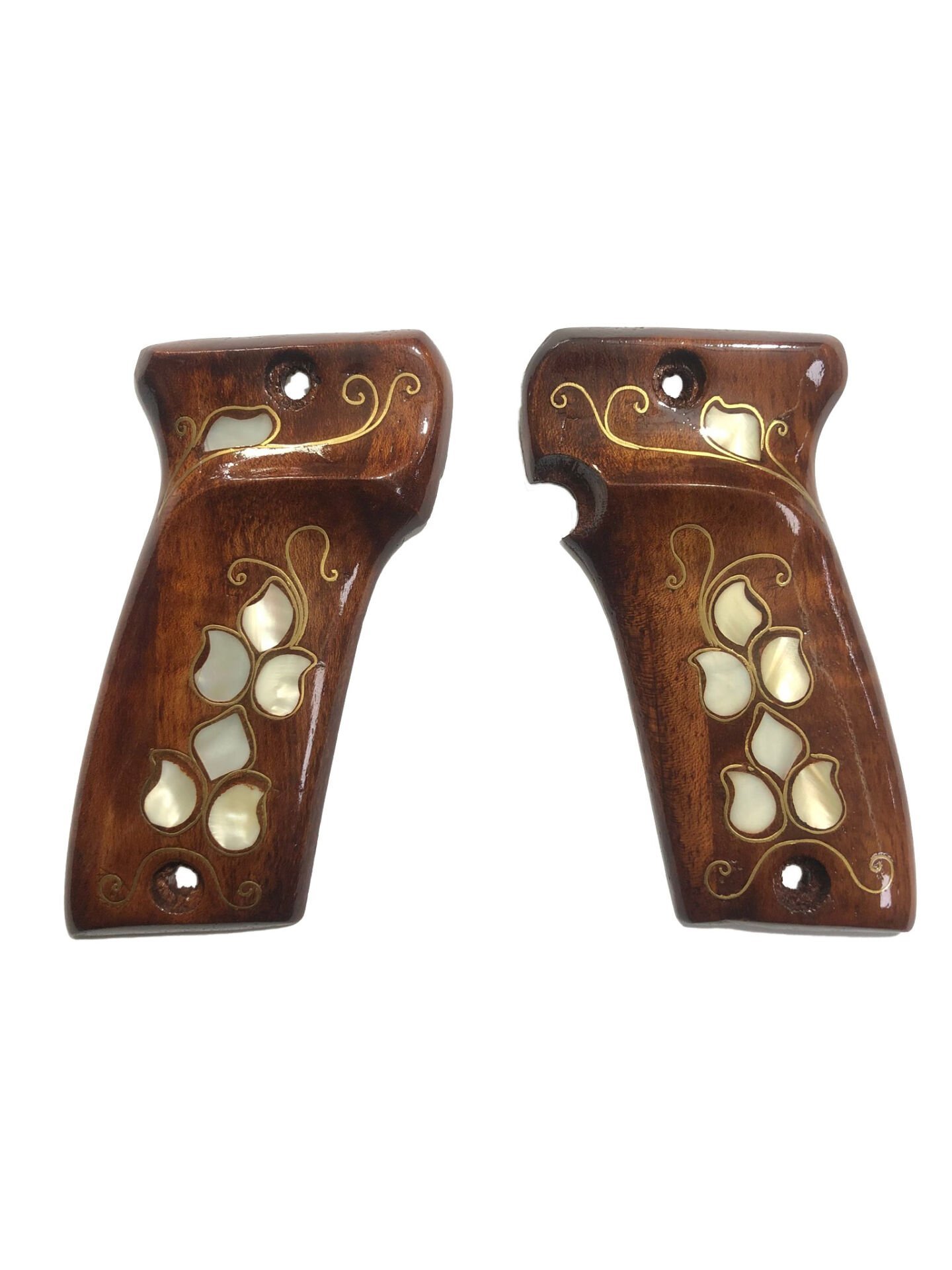 MAB Model D 7.65mm Uyumlu Sedef Kakma Ahşap Kabze Mod3