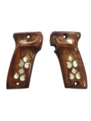 MAB Model D 7.65mm Uyumlu Sedef Kakma Ahşap Kabze Mod3