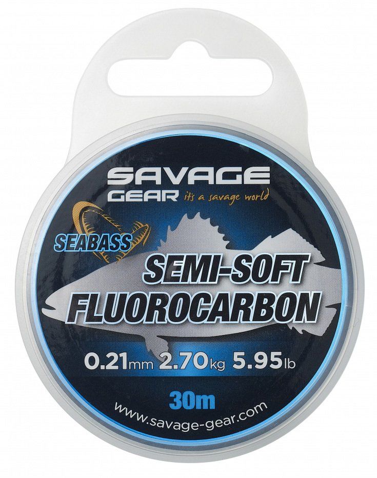 Savage Gear Semi-Soft Fluorocarbon 0,32 mm. 5,51 kg. Seabass 30 M Clear Leader Misina