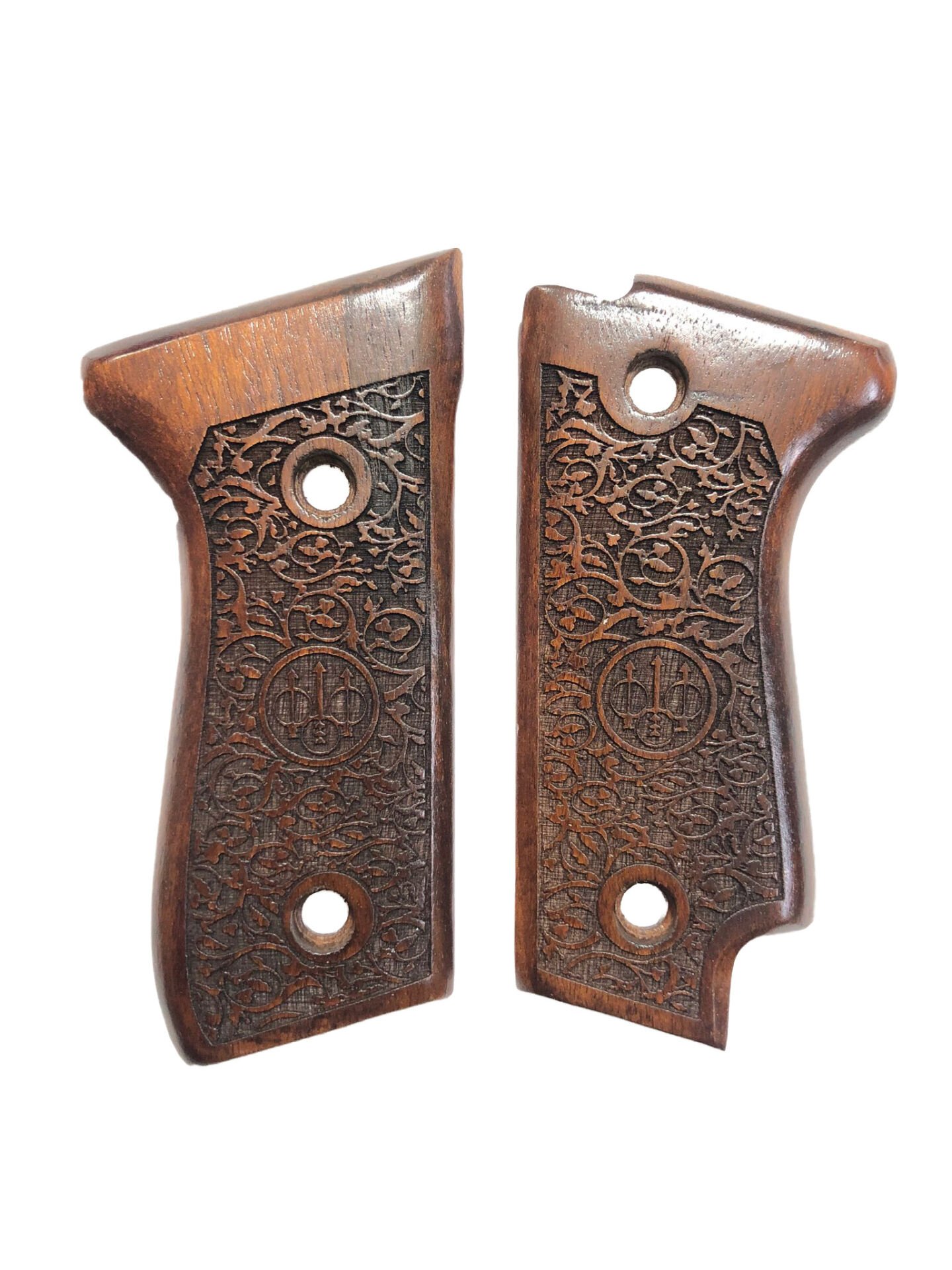 Beretta 92S Uyumlu Lazer Kesim Ahşap Kabze Mod12