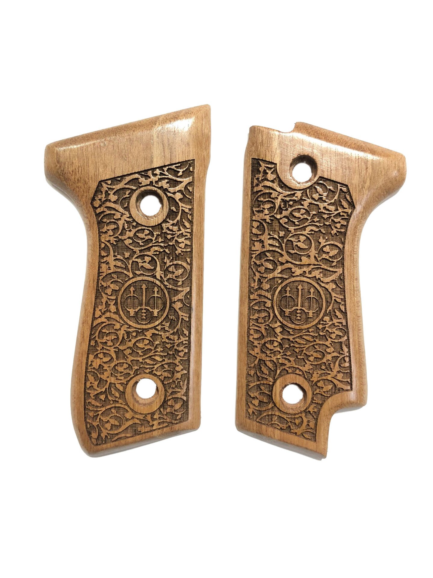 Beretta 92S Uyumlu Lazer Kesim Ahşap Kabze Mod11