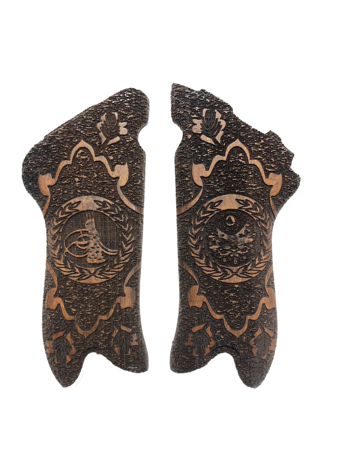 Luger P08 Uyumlu Makaralı Parabellum Osmanlı Sancak ve Tuğra Model Özel Seri Lazer Kesim Ahşap Kabze Mod8