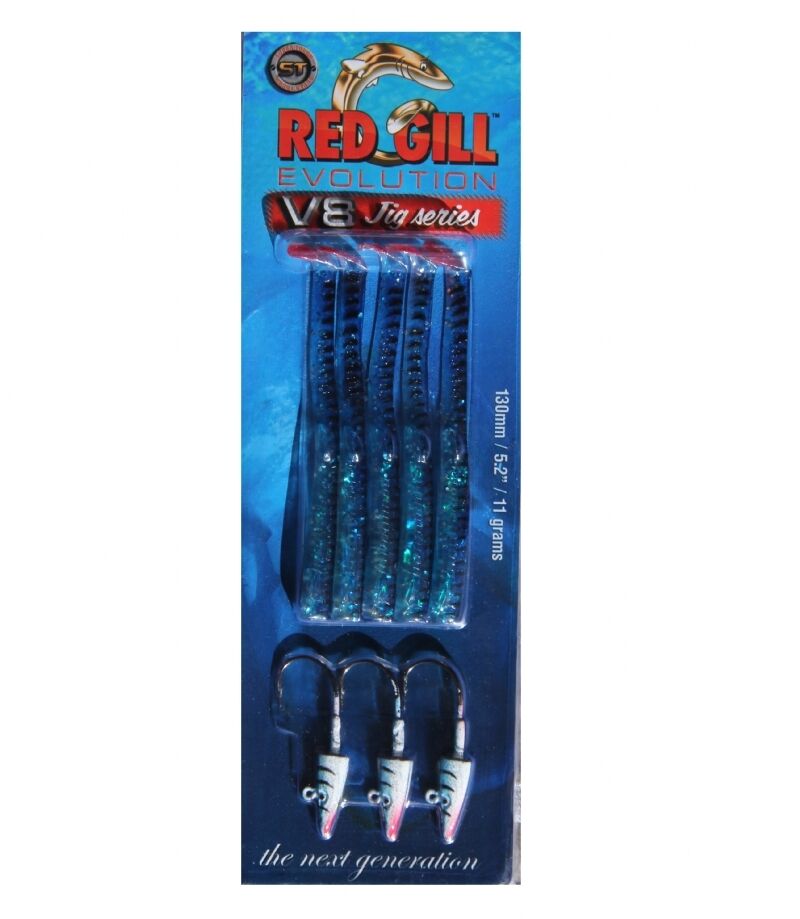 Red Gill V8 Jig Head Sand Eel 130mm. 11gr. Blue Mackerel Spin ve Lrf Silikon Yem