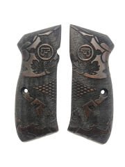 CZ 75, CZ 85 , CZ 75 B, CZ 85 B Uyumlu Özel Desenli Lazer Kesim Koyu Ahşap Kabze Mod33