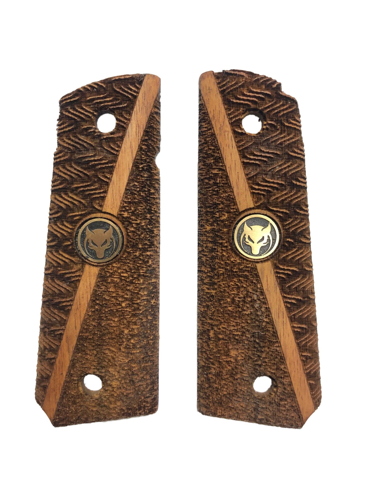 Colt 1911 Uyumlu Metal Kurt İşlemeli Özel Seri Lazer Kesim Ahşap Kabze Mod17