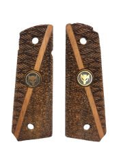 Colt 1911 Uyumlu Metal Kurt İşlemeli Özel Seri Lazer Kesim Ahşap Kabze Mod17