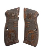 CZ75 Uyumlu Kurt Ve Ayyıldız Model Özel Seri Lazer Kesim Ahşap Kabze Mod11