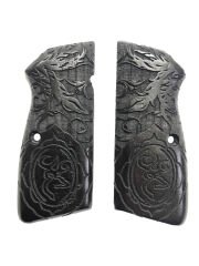 Belçika Browning Hp 14 Uyumlu Özel Seri Lazer Kesim Siyah Ahşap Kabze Mod20