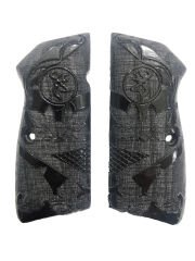 Belçika Browning Hp 14 Uyumlu Özel Seri Lazer Kesim Siyah Ahşap Kabze Mod21