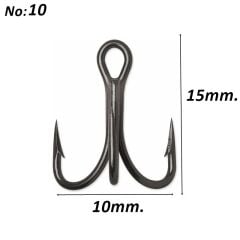 Powerex 8236 Black Nickel Paslanmaz 10 no. Üçlü İğne 100 lü kutu