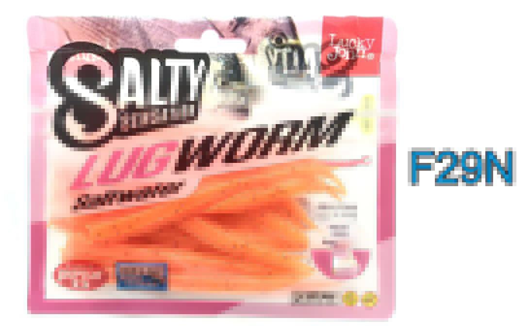 Lucky John Lugworm 4,5'' Kokulu Turuncu Simli (UV) Silikon LRF Yemi 11,5cm. 15'li Paket