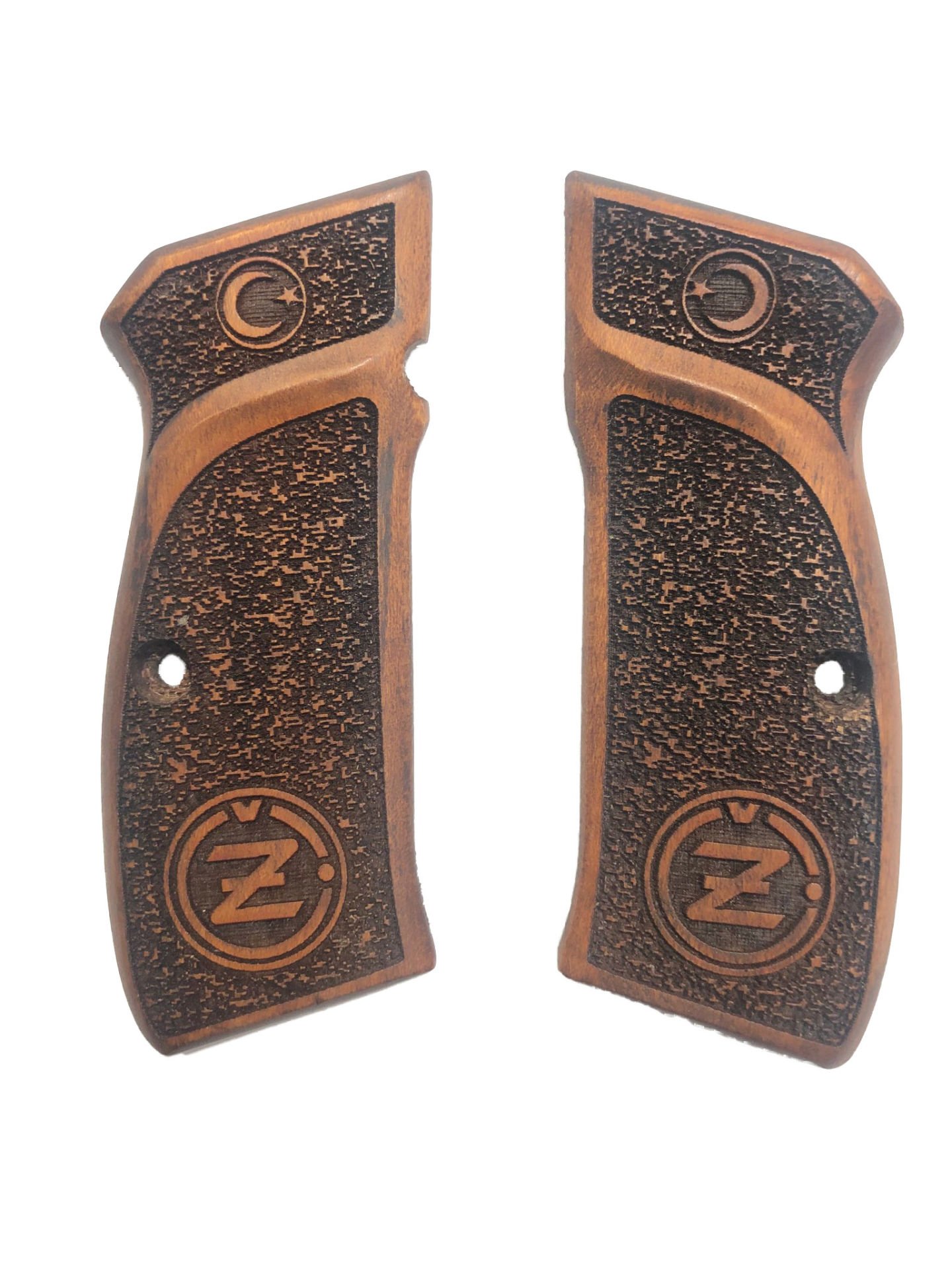 CZ75 Uyumlu Ayyıldız Model Lazer Kesim Ahşap Kabze Mod10