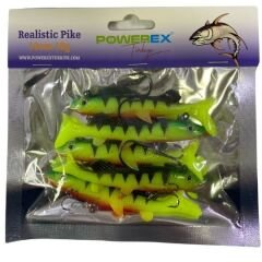 Powerex Realistic Pike Firetiger Turna Model Kendinden Zokalı 10cm. 18gr. 5'li Paket