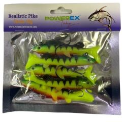 Powerex Realistic Pike Firetiger Turna Model Kendinden Zokalı 10cm. 18gr. 5'li Paket