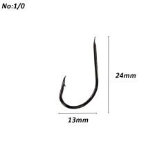 Powerex 530 model 1/0 Black Nickel Kutu Balık İğne 100 Adet