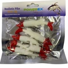 Powerex Realistic Pike Kırmızı Kafa Kuyruk Turna Model Kendinden Zokalı 10cm. 18gr. 5'li Paket