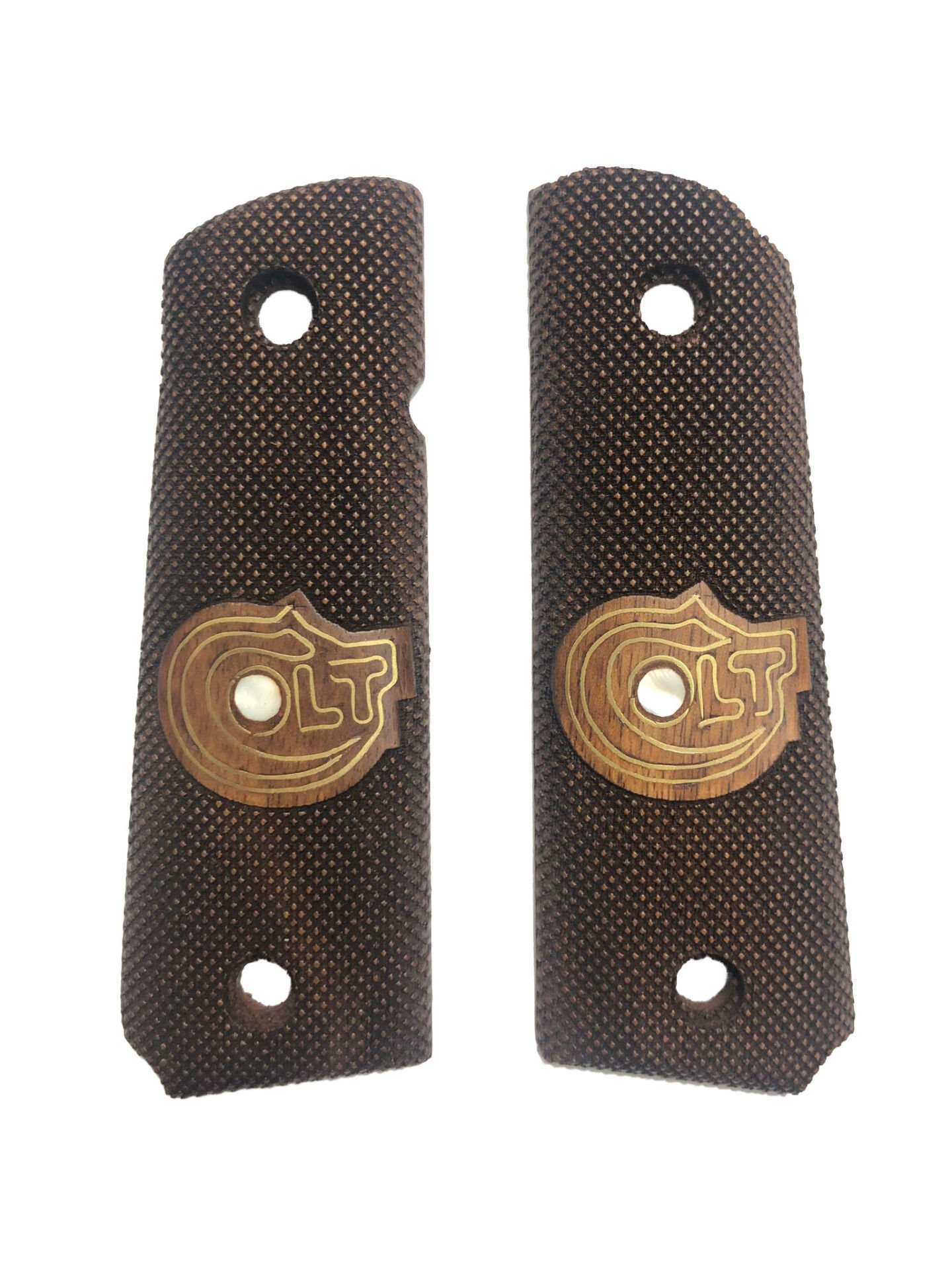 Colt 1911 Uyumlu Lazer Kesim Ahşap Kabze Mod7